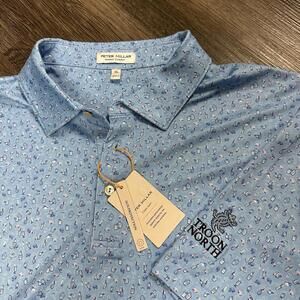 NWT Peter Millar Summer Comfort Golf Polo Shirt AOP Alcohol Troon North Men’s XL